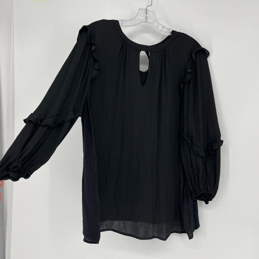 Dolan Ruffle Black Top Size Large - Picture 4 of 9
